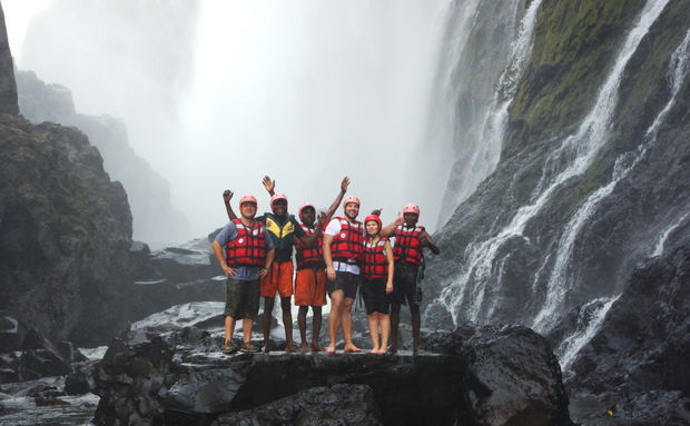Swimming under the Victoria Falls Zambia Bundu Adventures 